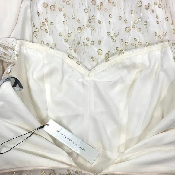 ML Monique Lhuillier Metallic Off-The-Shoulder Evening Dress - Picture 8 of 9